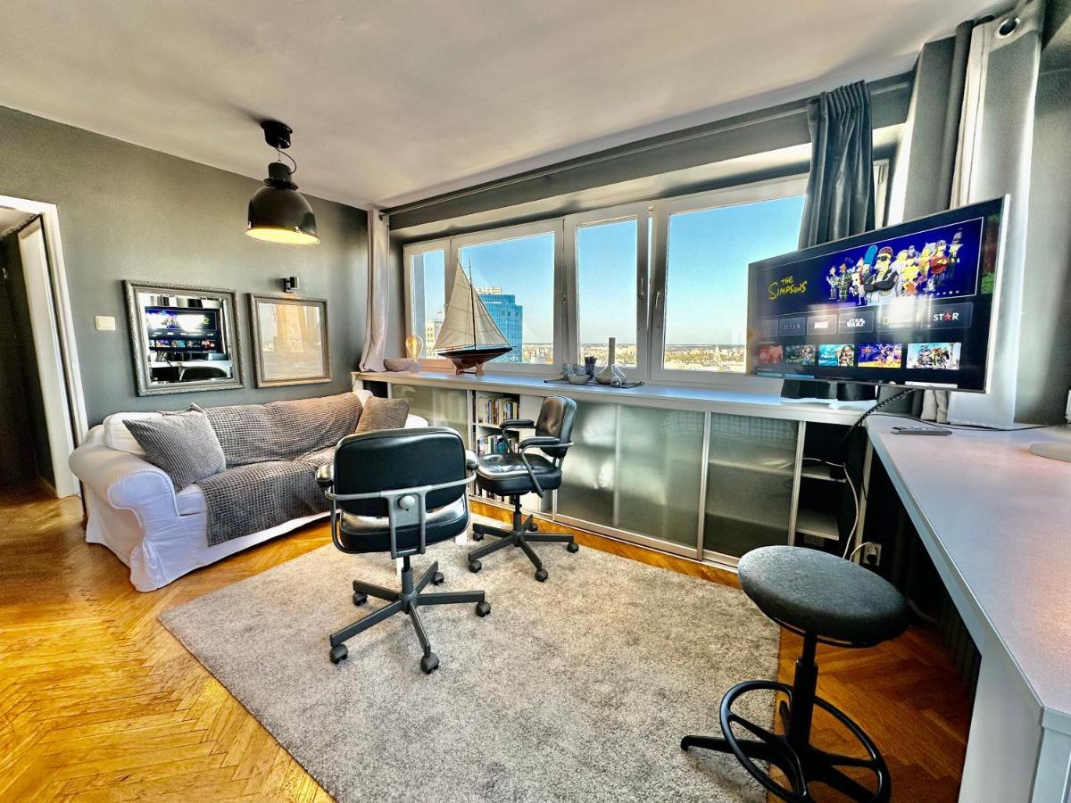 Super Apartament Grey Centrum 2X Metro Fast Wifi 300 Mbs Netflix Appletv Smarttv Spotify Panorama Miasta Варшава Екстер'єр фото