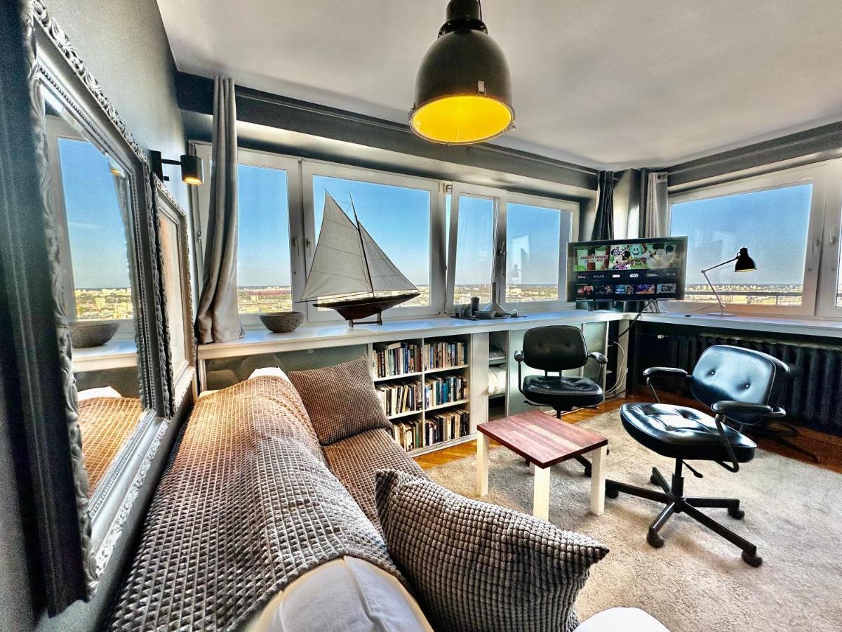 Super Apartament Grey Centrum 2X Metro Fast Wifi 300 Mbs Netflix Appletv Smarttv Spotify Panorama Miasta Варшава Екстер'єр фото
