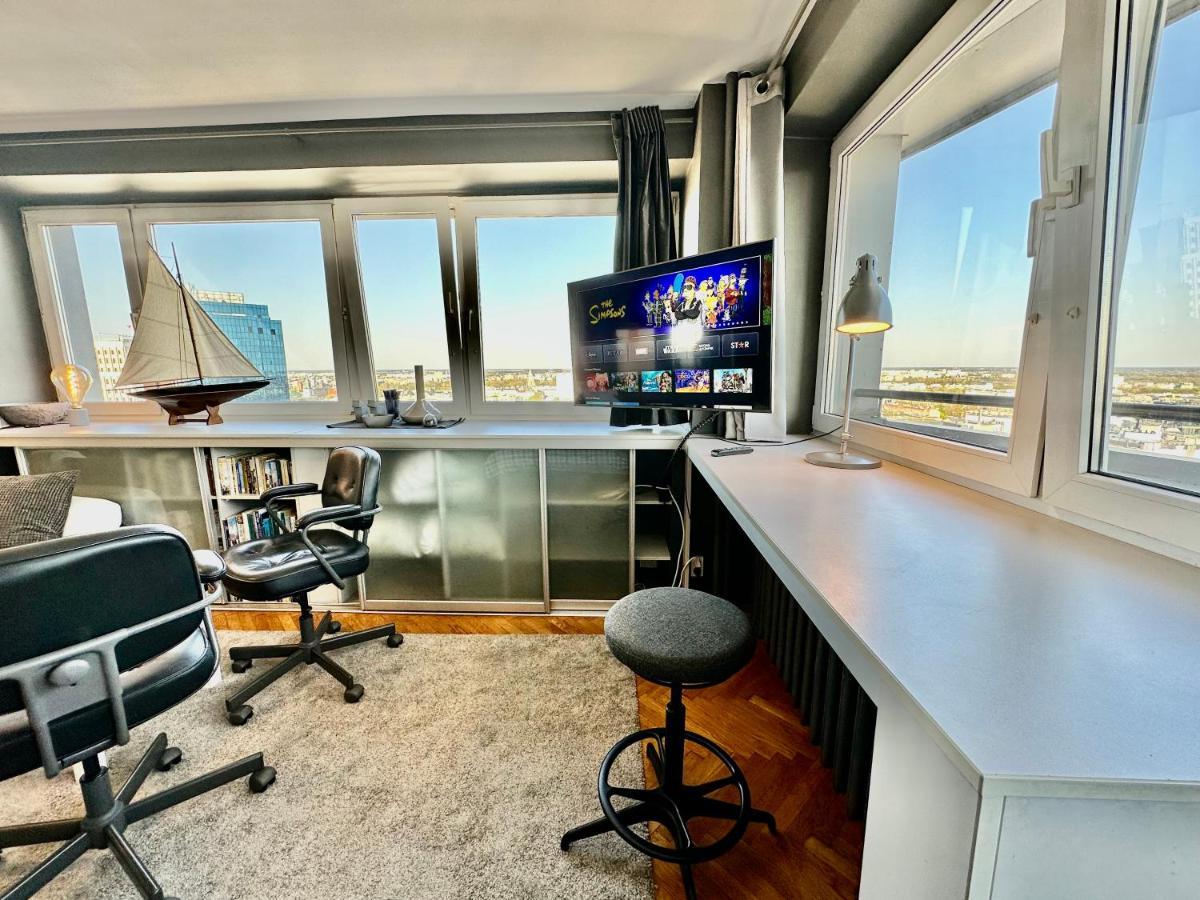 Super Apartament Grey Centrum 2X Metro Fast Wifi 300 Mbs Netflix Appletv Smarttv Spotify Panorama Miasta Варшава Екстер'єр фото